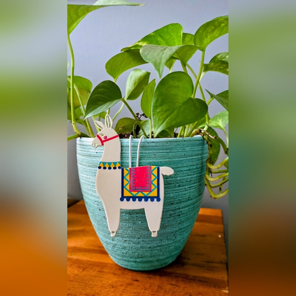 Pot Percher Llama Colorful 4.61" x 3.15" Decor Potted Plant Hanger